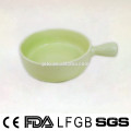 creative color glazed ceramic bowl with handle for salad desert fruit